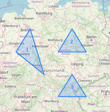 Shapes on the Map of Germany